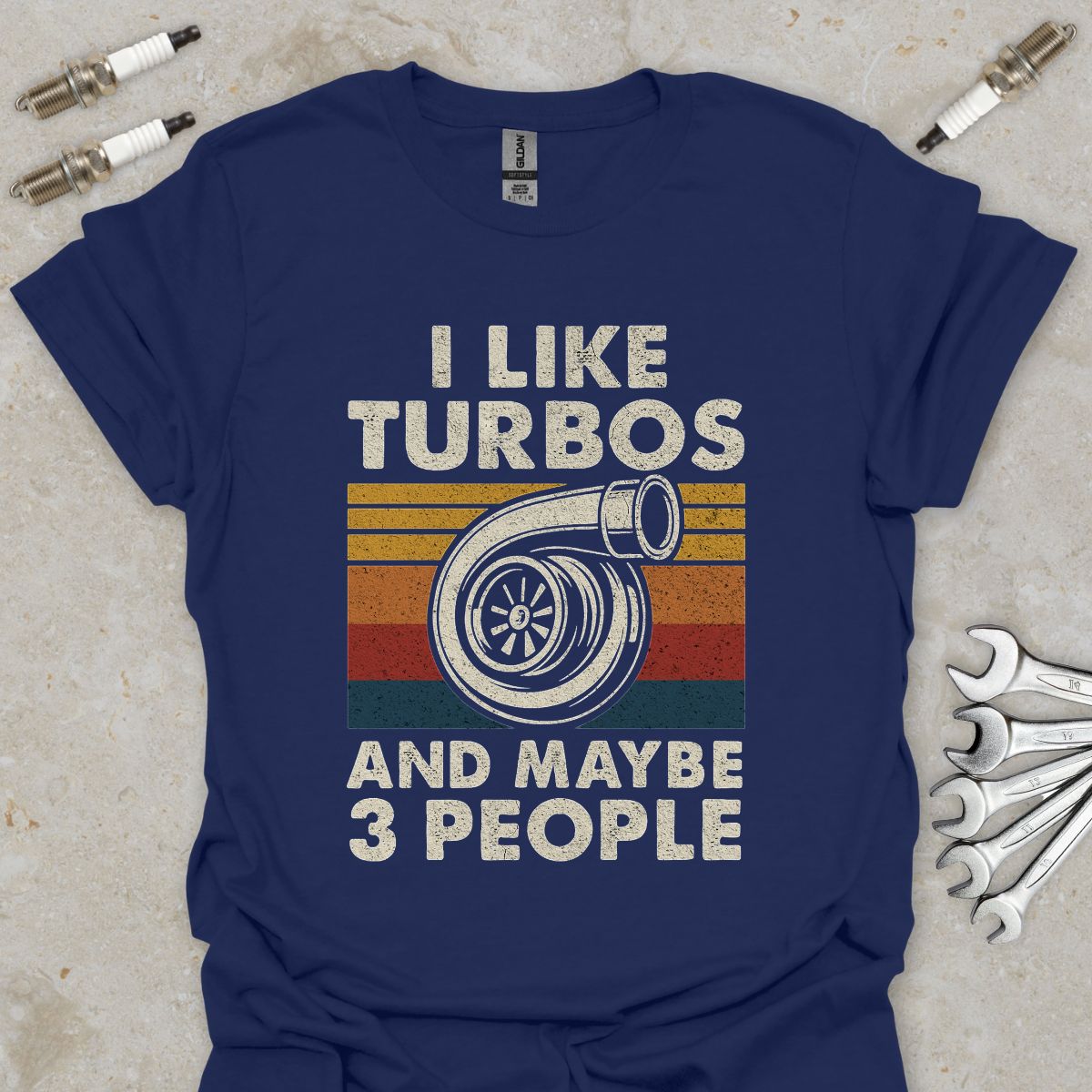Retro I Like Big Turbos and Maybe 3 People T-Shirt