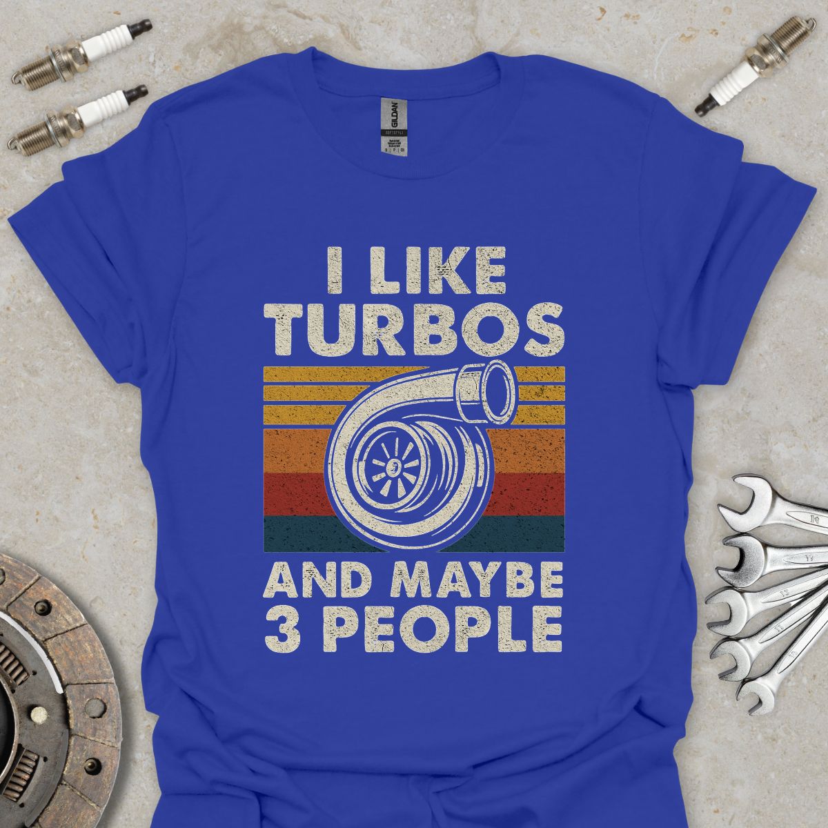 Retro I Like Big Turbos and Maybe 3 People T-Shirt