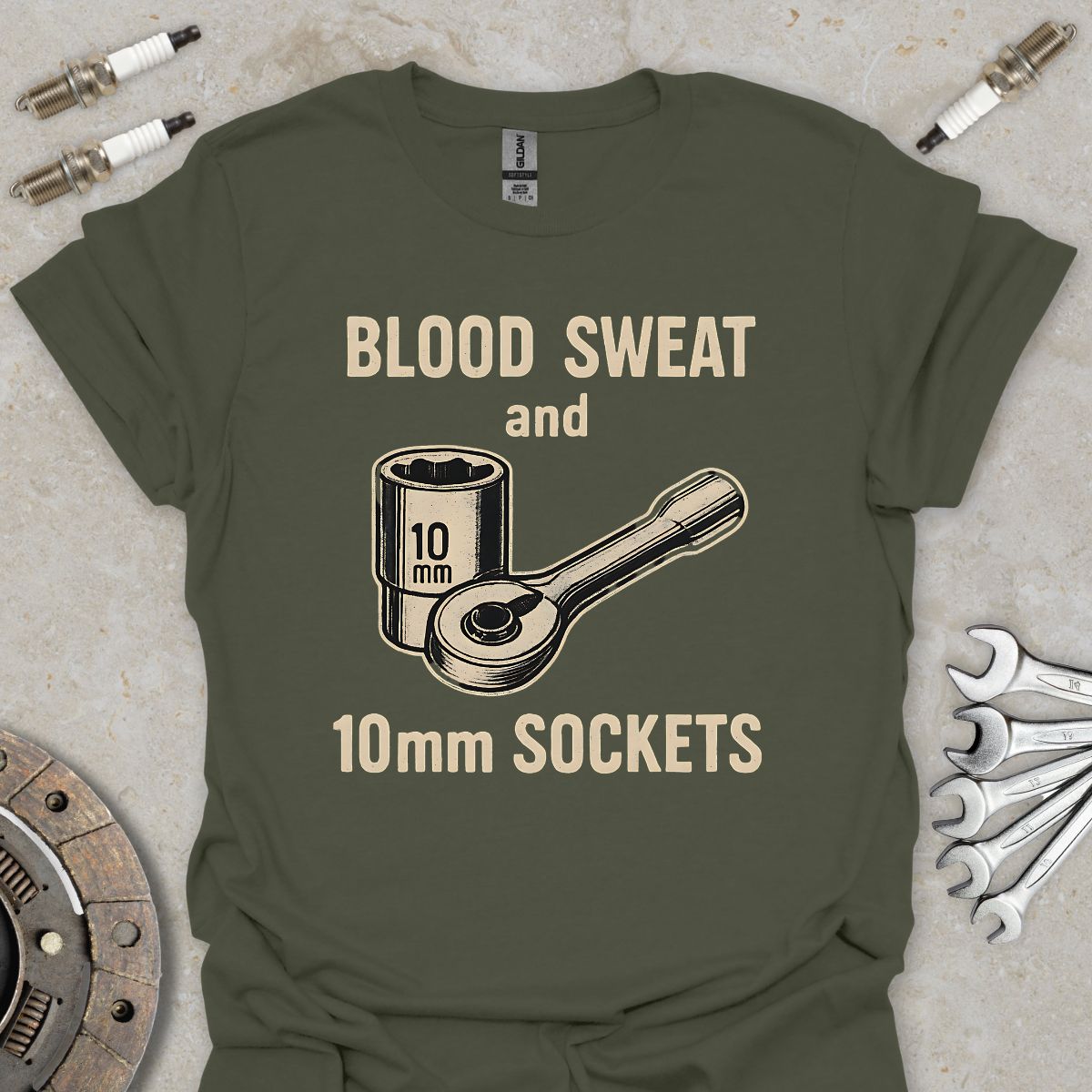 Blood, Sweat and 10mm Sockets T-Shirt
