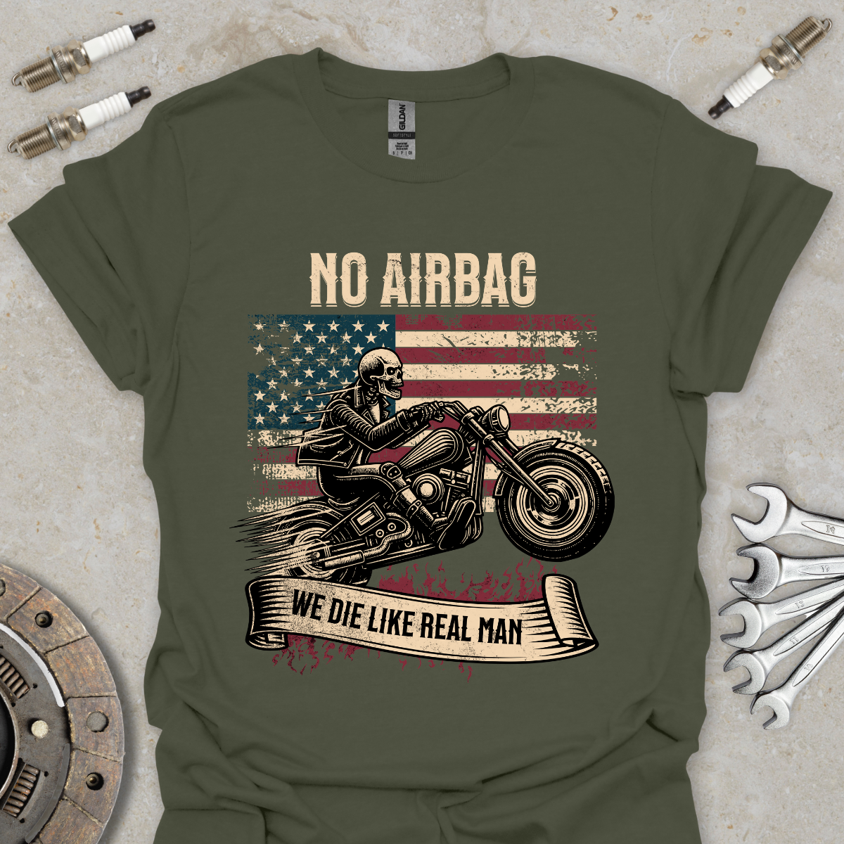 No Airbag - We Die Like Real Man T-Shirt