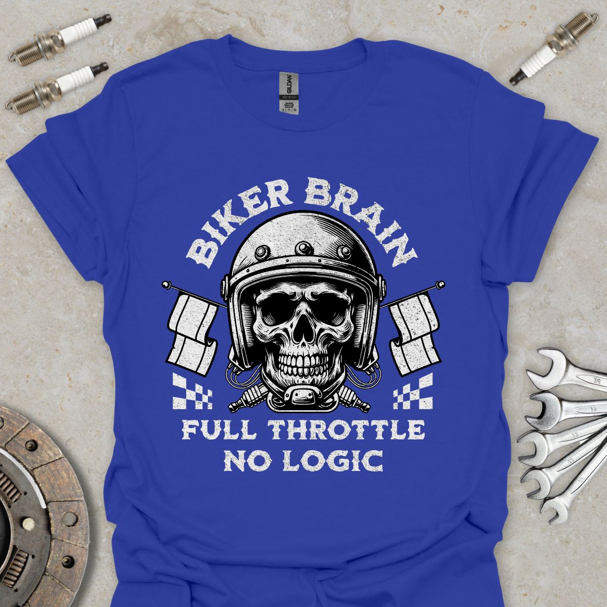 Biker Brain - Full Throttle No Logic T-Shirt