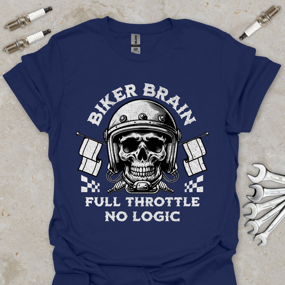 Biker Brain - Full Throttle No Logic T-Shirt