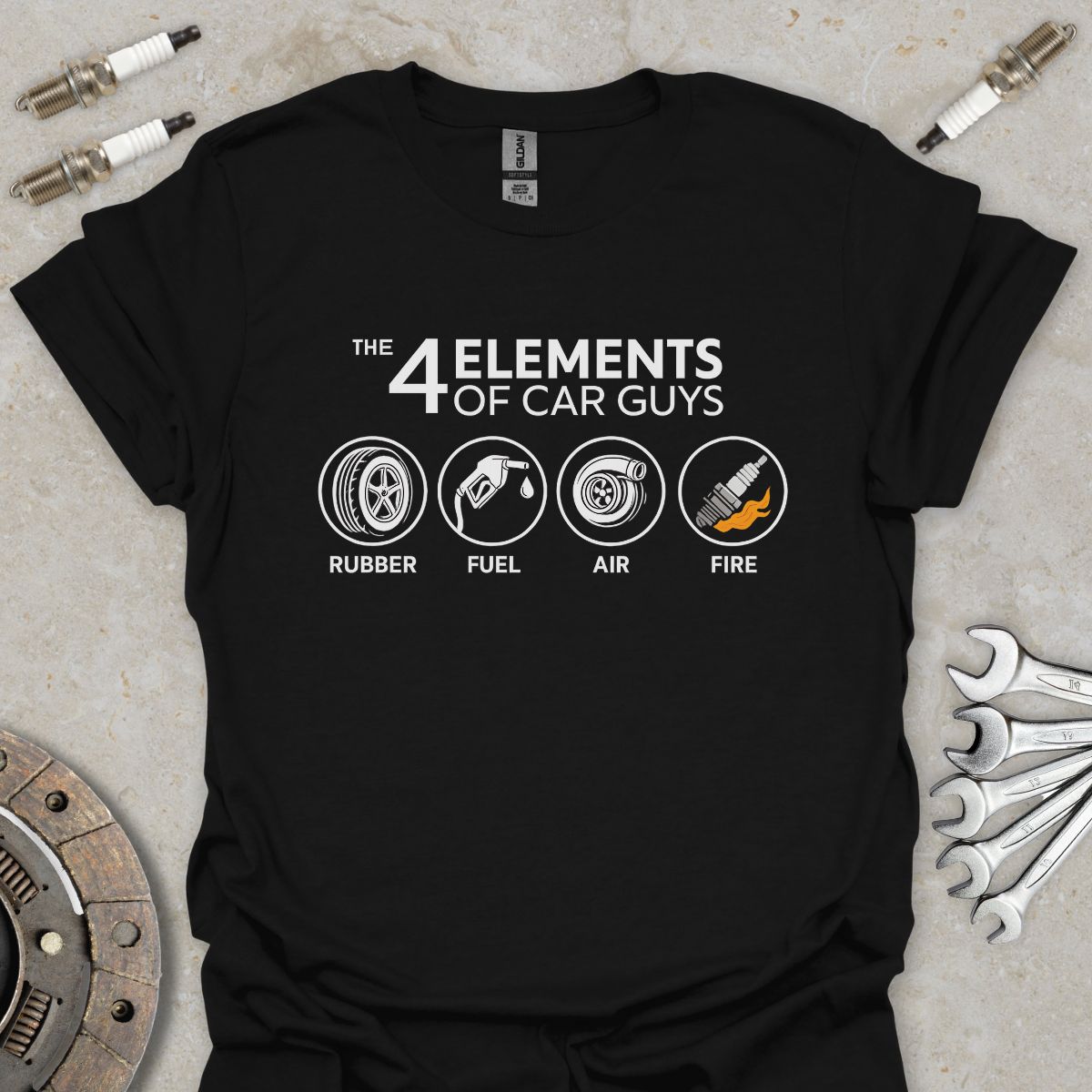The 4 Elements of Car Guys T-Shirt