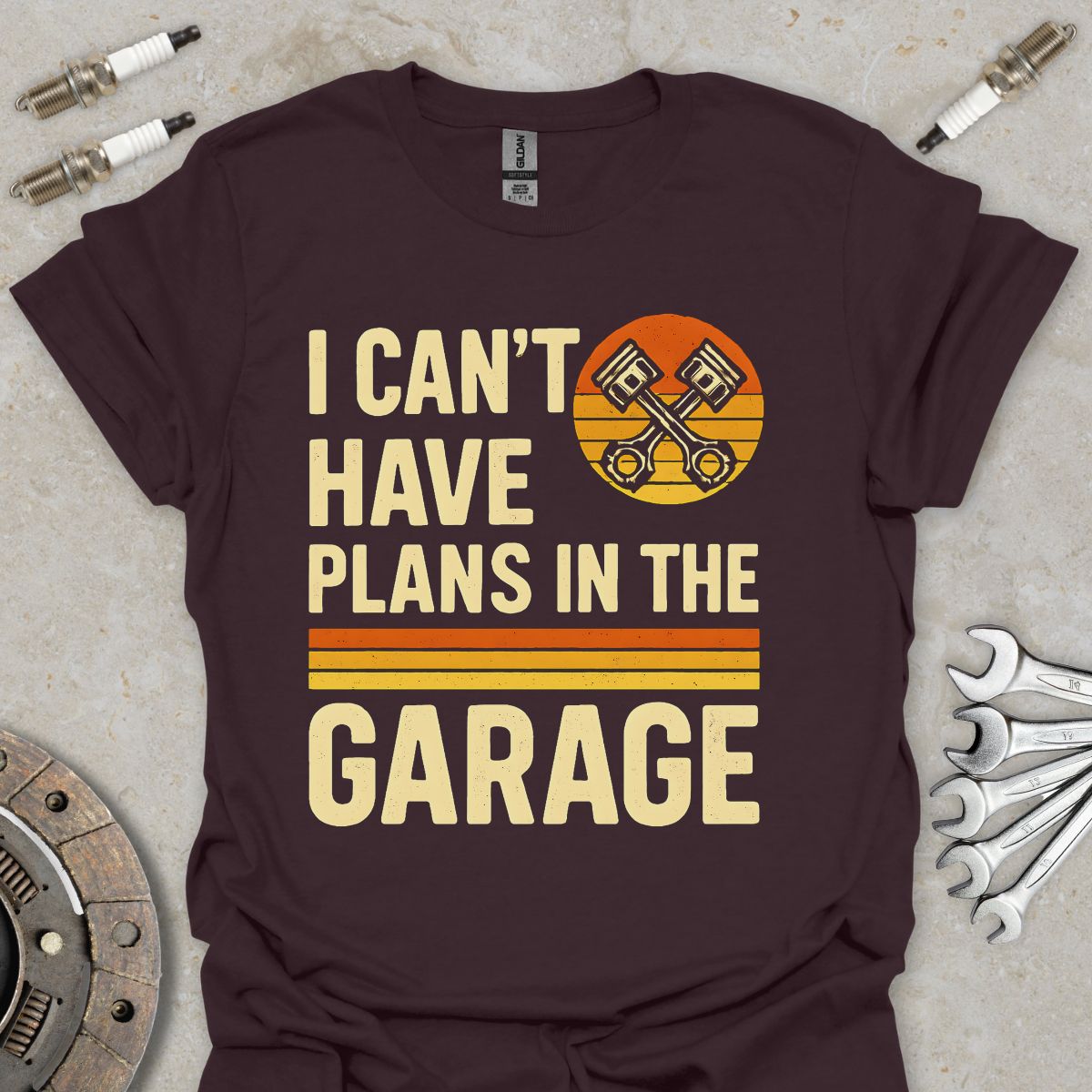 I can't i have Plans in the Garge Retro T-Shirt