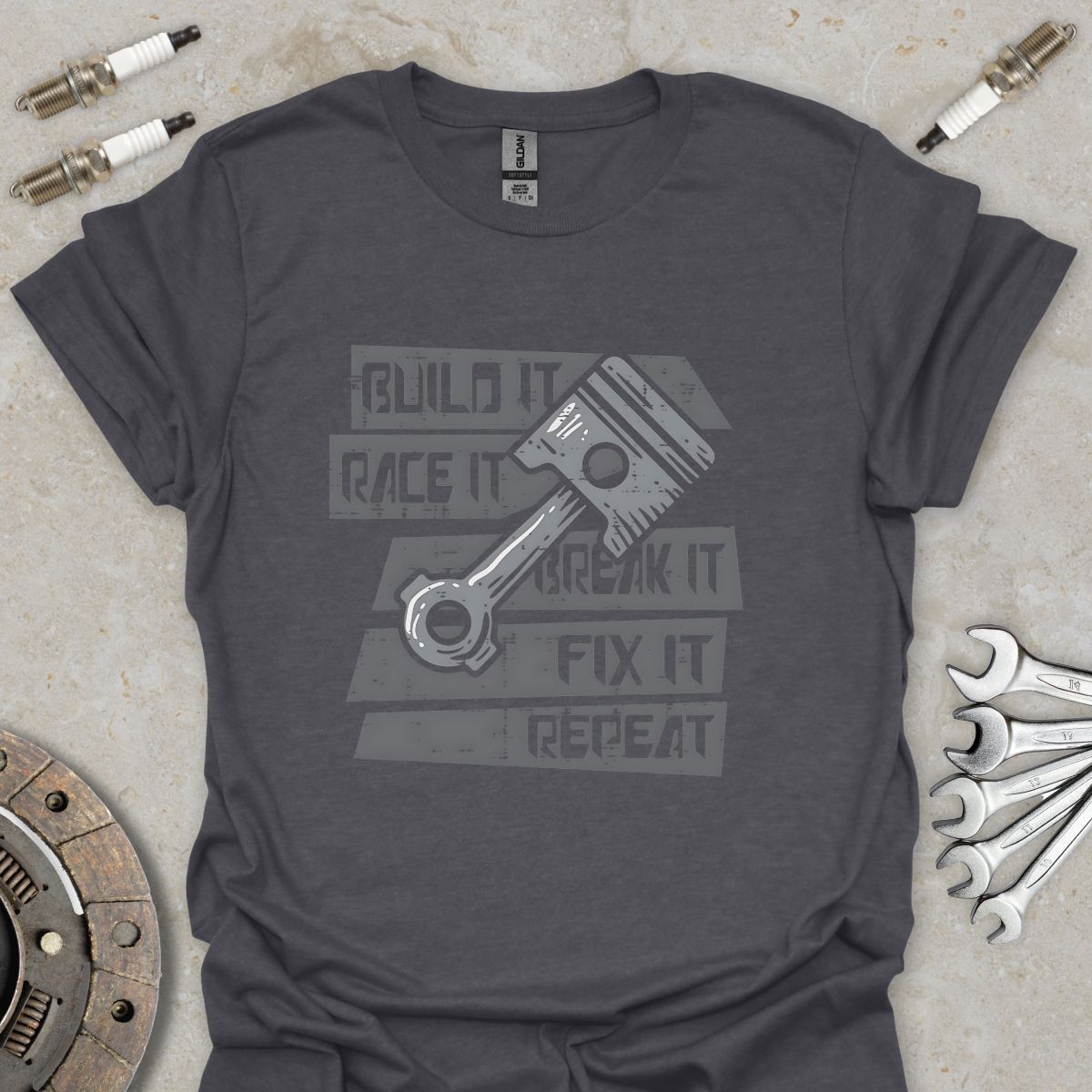 Build It, Race It, Break It, Fix It, Repeat T-Shirt