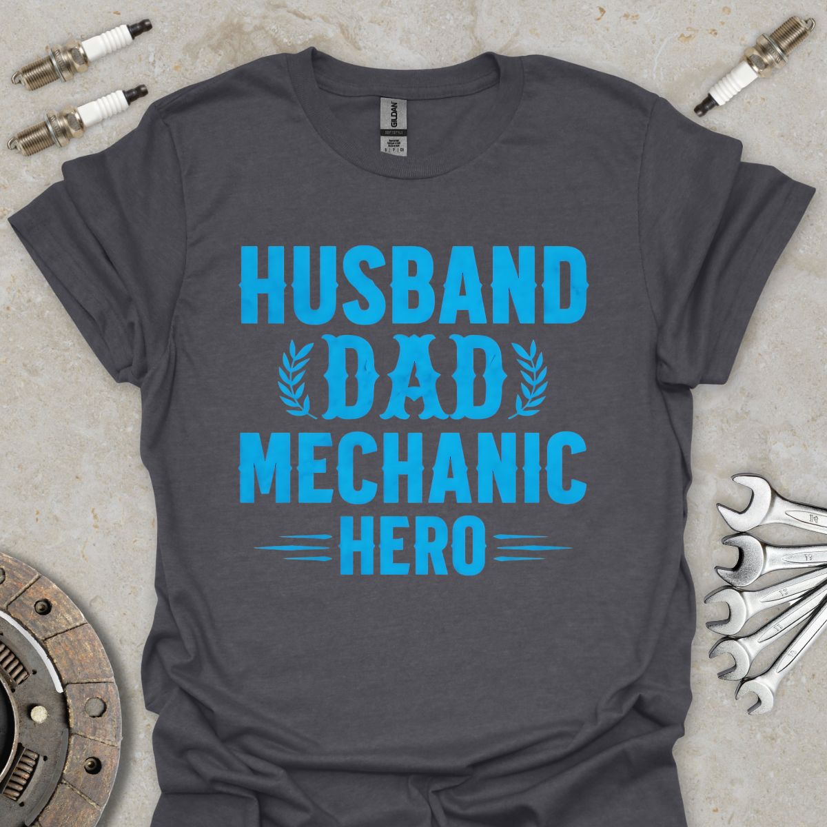 Husband Dad Mechanic Hero T-Shirt