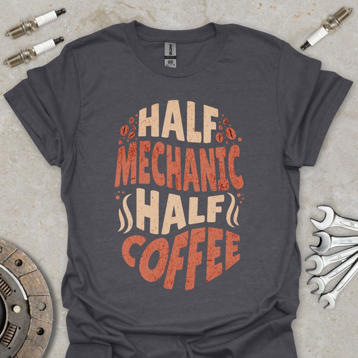 Half Mechanic Half Coffee T-Shirt