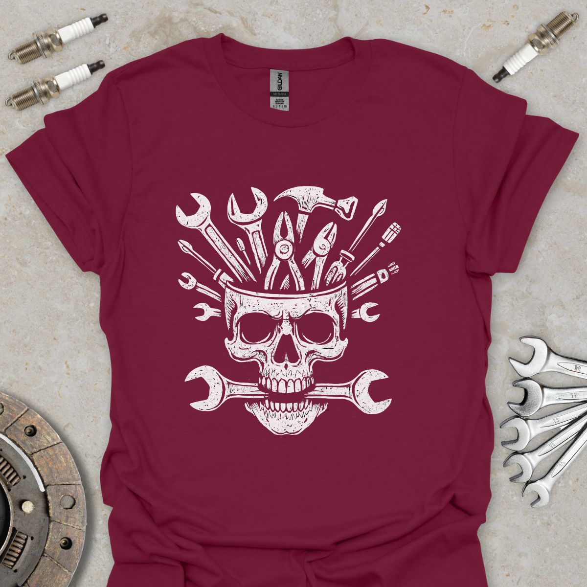 Mechanic Skull  T-Shirt