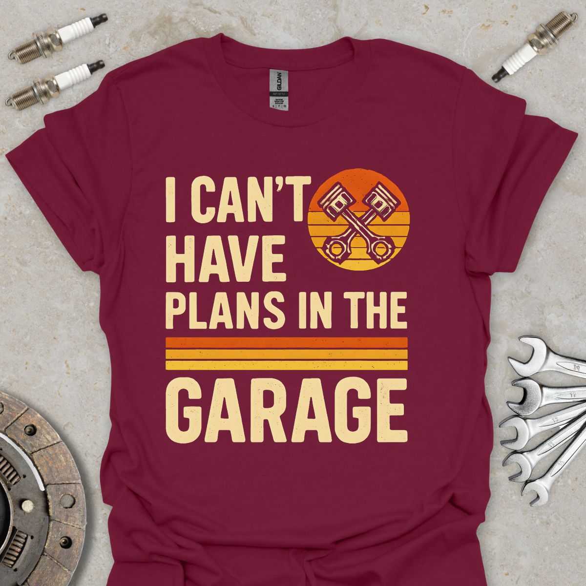 I can't i have Plans in the Garge Retro T-Shirt