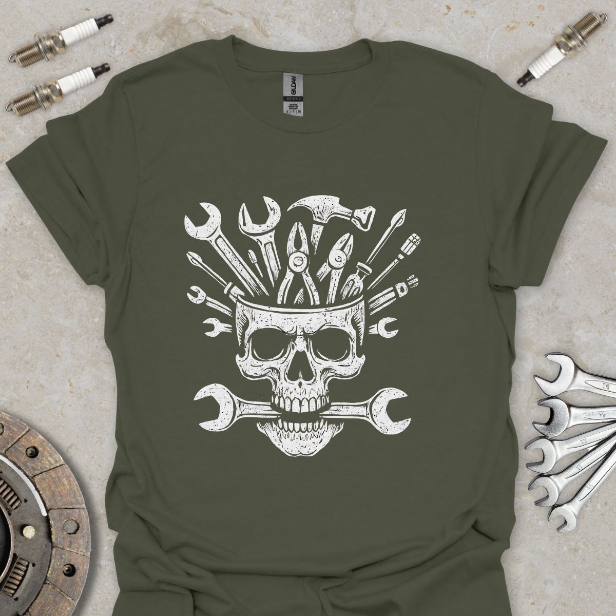 Mechanic Skull  T-Shirt