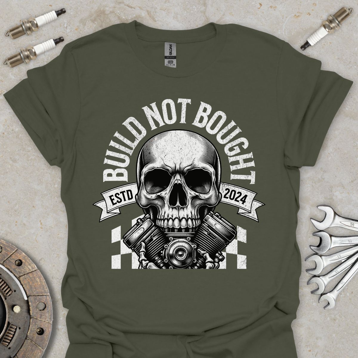 Built not Bought Skull T-Shirt