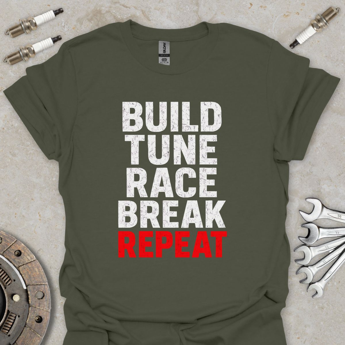 Build, Tune, Race, Brake, Repeat T-Shirt