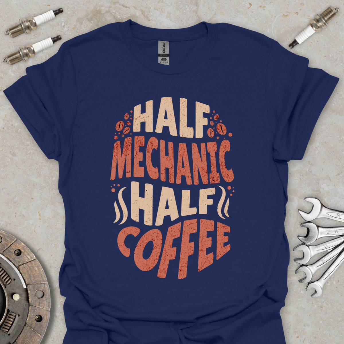 Half Mechanic Half Coffee T-Shirt