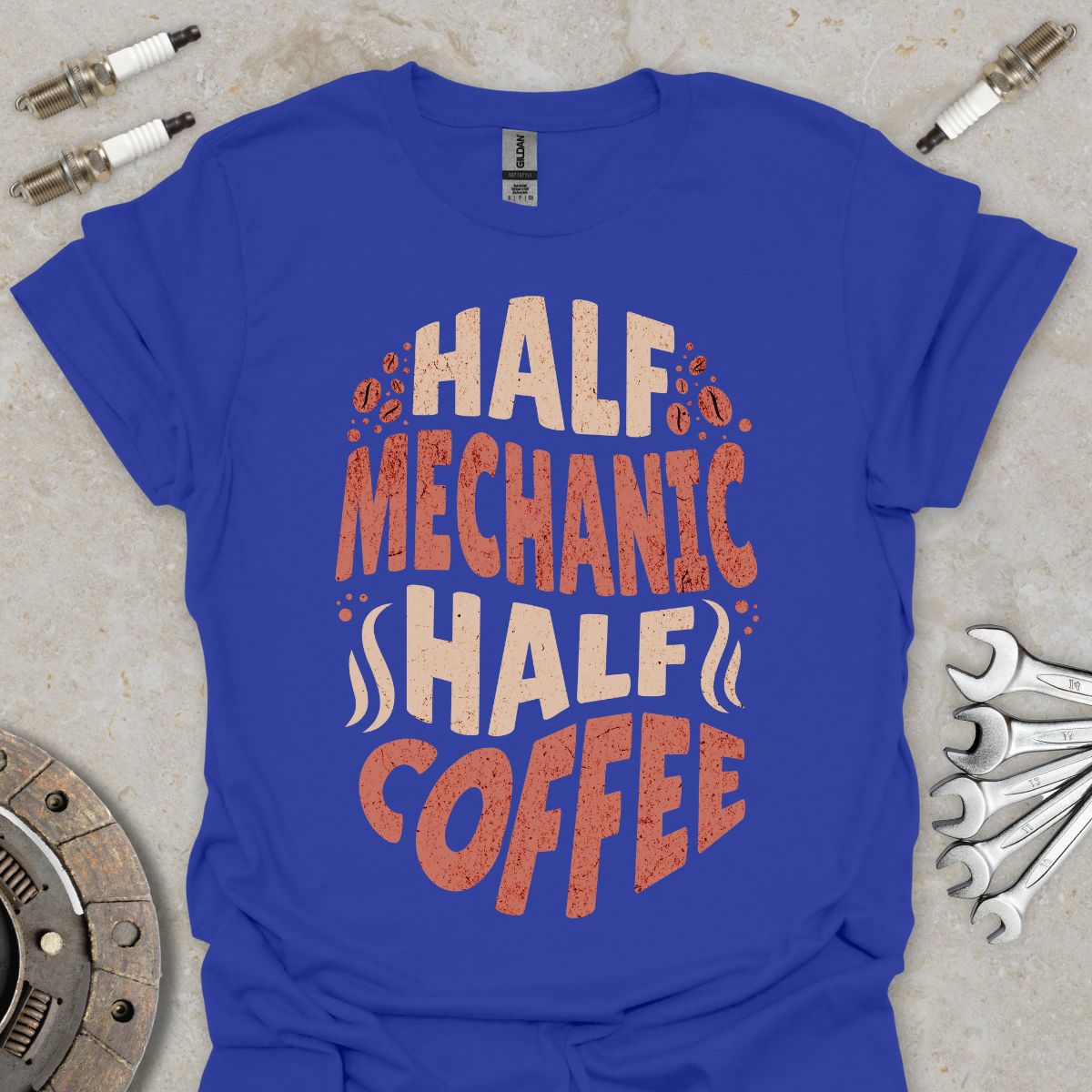 Half Mechanic Half Coffee T-Shirt