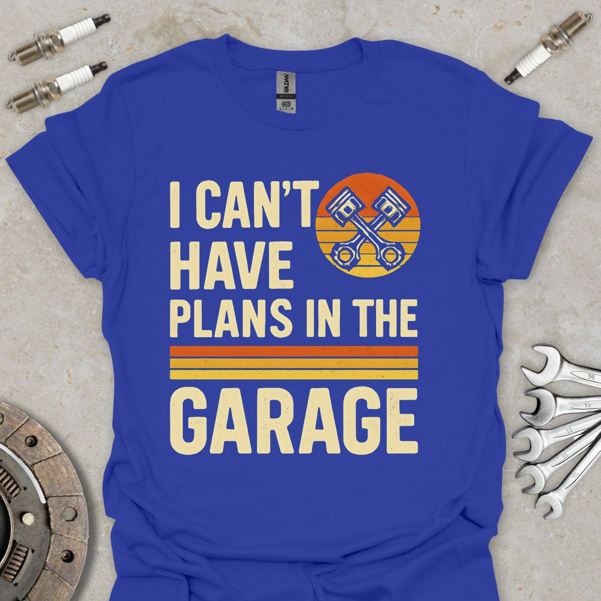 I can't i have Plans in the Garge Retro T-Shirt